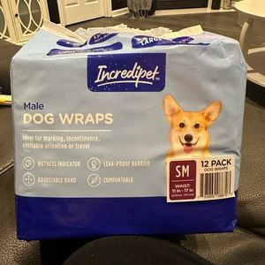 Small male dog wraps 12 count new
